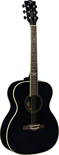 Eko Guitars NXT A100 SEE THROUGH BLACK Akustische Gitarre Top aus Fichte, Zargen und Boden aus Mahagoni, Griffbrett aus South American Roupana, Farbe Schwarz (06217336)