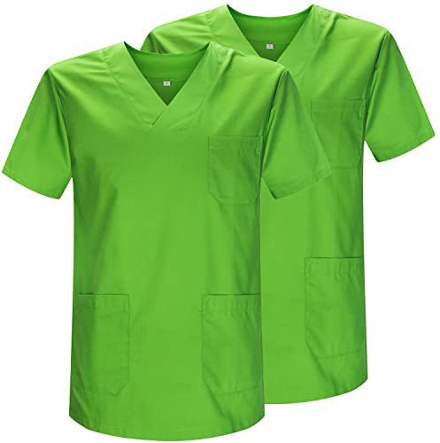 MISEMIYA - Packung 2 STK. - SANITÄRE CASACA Unisex SANITÄRE Uniformen SANITÄRE UNIFORM MEDIZINISCHE UNIFORM - Ref. 817 * 2 - Medium, Apfelgrün 21