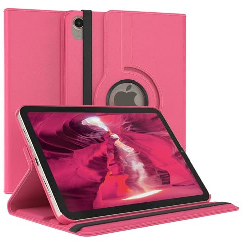 EAZY CASE - Tablet Hülle für iPad mini 6. Generation 2021 Schutzhülle 8.3 Zoll Smart Cover Tablet Case Rotationcase zum Aufstellen Klapphülle 360° drehbar mit Standfunktion Tasche Kunstleder Pink