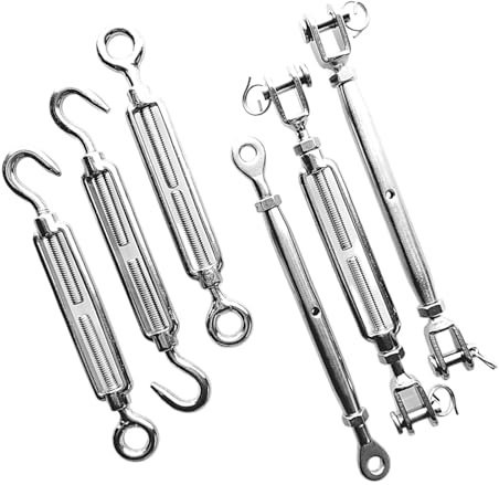 Spannschloss/Seilspanner/Drahtseil/Wantenspanner/Spannschraube (Haken/Auge-Hook/Eye) Edelstahl V4A rostfrei polierte Oberfläche (M5/M6/M10/M12/M16/M20) // EHK-Verbindungstechnik