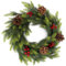 KADAX Weihnachtskranz aus PE-Kunststoff, Weihnachtskranz für Tür, Adventskranz, Türkranz für Weihnachten, künstlicher Tannenkranz, Tischkranz, Tischdeko (Eva mit deko 45cm)