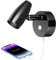 Obeaming 12V Leselampe LED Wohnmobil Dimmbar mit USB-Ladegerät und Blaues Nachtlicht, Schwenkbar Spot Bettlampe, Wandlampe für Boot Wohnwagen Camper Yacht, 12-24VDC Gloss schwarz