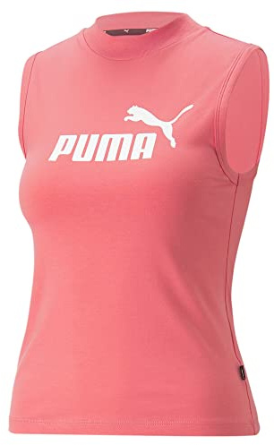 PUMA Damen Essentials+ Slim Logo Tank-Top MLoveable Pink