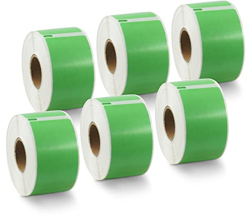 BETCKEY - 6 Rollen Grün Adressetiketten (Groß) Kompatibel mit DYMO 99012(S0722400), 36mm x 89mm, 1560 Farbige Etiketten für LabelWriter 450, 4XL NICHT passend 550 oder 5XL