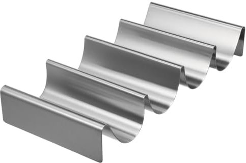 CALLARON Taco Halter - Hotdog Halter, Taco Ständer Edelstahl, Wellenform Brötchenhalter, Hot Dog Ständer für Halten Tacos, Hot Dogs, Tortilla, Sandwiches und Pfannkuchen, Silbrig