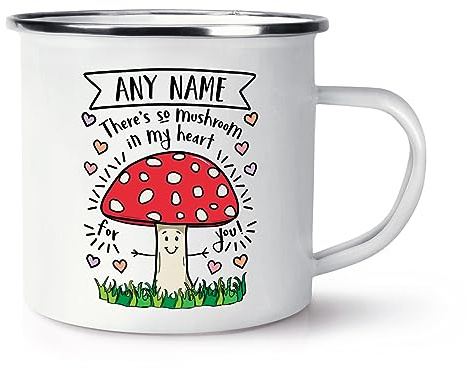 Personalised There's So Mushroom in My Heart for You Enamel Mug Cup