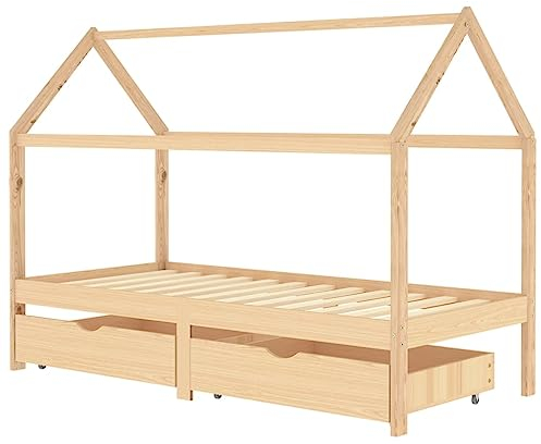 vidaXL Kinderbett mit Schubladen Massivholz Kiefer 90x200 cm