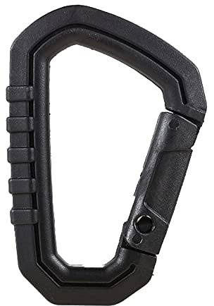 AMZLORD Karabiner mit Taste (1 Stück), Schlüsselanhänger Karabiner, Karabinerhaken POM, Schlüssel Karabiner for Arbeit, Feuerwehr, Fitness, Camping, Rucksack, Reisen und Alltag - Schwarz