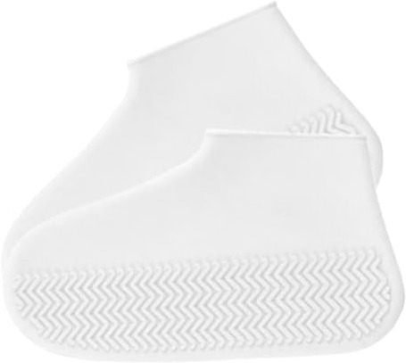 PUOKOTUL 1 Paare Regenschutz Schuhe wasserdichte Silikon Überschuhe Schuhüberzieher Wiederverwendbare überzieher Schuhe für Regen, Schlammige Straßen, L: 29 cm