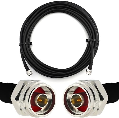 2m N Stecker auf N Stecker (Hex) IP67 Wasserdichtes Koaxialkabel — Vollkupfer HF400 Flexibles Verlängerungskoax 50 Ohm (LMR400 UF UltraFlex-Äquivalent) — für WiFi LTE 4G 5G Mobile Router Antenne