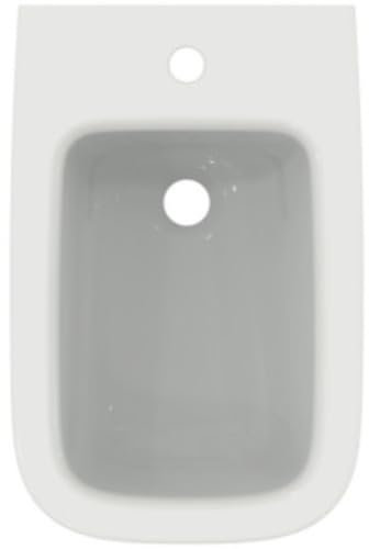 Ideal Standard i.life B bidet a parete, 1 foro per rubinetto, 355 mm, con troppopieno, T4615, Colorazione: Bianco con Ideal Plus