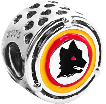 Charm Rom Wappen Fußballmannschaft Serie A Wappen Totti aus Silber 925 – Les Folies für Pandora, Sterling-Silber, Zirkonia