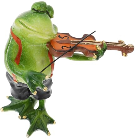 BESPORTBLE 1stk Geigenfrosch Spielen Yoga Frosch Stein Frosch Gartenfigur Garten Tierfigur Polyresin Figuren Gartenfiguren & Gartenstatuen Schwimmfiguren Teich 3D Drinnen Container Harz