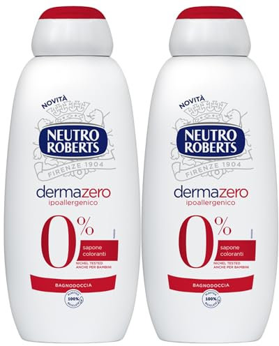 2x Neutro Roberts, Bagnodoccia Dermazero Ipoallergenico, 0% Sapone e Coloranti 450ml