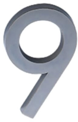 4 Inch Self-adhesive Door House Numbers 3D Mailbox Numbers Stickers Street Address Number for Mailbox Signs Chrome Plated (Grey-9)