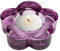 Karma Teelichthalter aus Glas mit Blume, klobiger Glaskerzenhalter für Zuhause und Party, Hochzeitstischdekoration, Amethyst