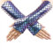Fingerlose Handschuhe Damen Meerjungfrau, Fischschuppen Lange armstulpen, Halloween Mädchen Cosplay Handschuhe Arm Ärmel für Bühne Leistung Fasching Partei Kostüm Zubehör (Fantasiefarbe)