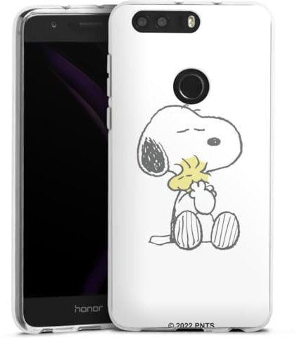 Custodia di silicone compatibile con Huawei Honor 8 Custodia trasparente Cover per smartphone trasparente Peanuts Snoopy Amore