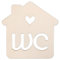 Logbuch-Verlag WC Türschild unisex WC-Schild Holzhäuschen Toilettenschild aus Holz 10 cm natur