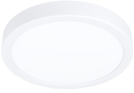 EGLO LED Deckenleuchte Fueva 5, Ø 21 cm, runde Deckenlampe mit Bewegungsmelder, Aufbaulampe aus Metall und Kunststoff in Weiß, Deckenbeleuchtung warmweiß