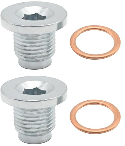 Ollanoos 2Pcs 11137546274 Oil Sump Plug Car Oil Drain Screw Engine Oil Drain Plug with Sealing Ring Replacement for BMW Mini R56 R55 R57 R58 R59 Replacement for 11137585928