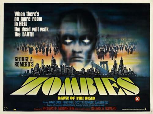 Poster auf Leinwand, Motiv: Dawn Of Dead 04, A4, Wandkunst, Heimdekoration, Filmposter, Leinwand, Film, Kino, Retro, Vintage, Kult, klassisch, Nostargic, Saga, moderner Nachdruck, wir drucken jedes