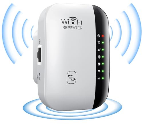 3T6B Repetidor WiFi 300Mbps, Amplificador WiFi Repetidor 2.4GHz, WiFi Booster Extender para Casa y Oficina, WPS, Modo Ap Compatible con Todos los Dispositivos WiFi