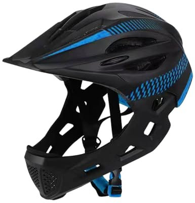 LOVIVER Casque de Vélo pour Enfants, Casque Intégral, Casque de Cyclisme pour l'Équitation, Équipement de Protection Réglable et Élégant, Casque de Vélo, Bleu Noir