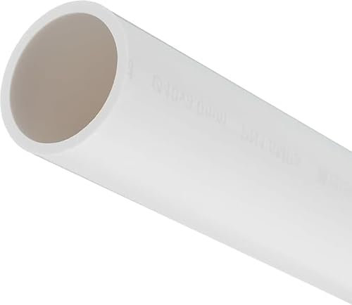 MACHSWON PVC Pipe 34mm ID 40mm OD 350mm Length Round Plastic Rigid Tubing High Impact for Drain Pipe Cable Sleeve(White)