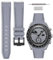 HORACE Omega x Swatch MoonSwatch compatible rubber watch strap 20mm (Grey - Black Stitching)