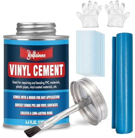 Vinyl Cement, Vinyl Glue for Inflatables, Waterproof Vinyl Adhesive, High Strength PVC Cement, Vinyl Repair Glue for a Variety of Pool Liners, Tarps, Hot Tubs, Air Mattresses (4.4 oz.)