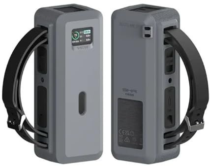 Silikonschutzhülle für Anker 737 Power Bank (PowerCore 24K), 1/4-Zoll-Mutternloch, reservierte weiche Silikonhülle für TF/SM-Karten mit tragbarem Griff, staubdicht, sturzsicher (Grau)