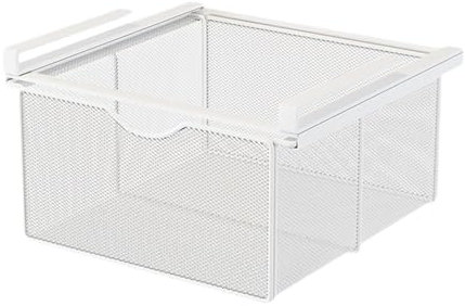 F Fityle Hängender ausziehbarer Schubladenkorb, Schrankhalter, platzsparend, dekorativer Unterwäsche-Organizer, Schublade für Kommode, Speisekammer, Weiß