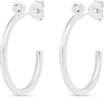 FAVS Damen-Creolen 925er Silber 2 Zirkonia One Size 89193598