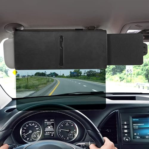 Extensión Visera Parasol Coche, Ajustable para Parasol de Coche Protección Antideslumbrante para Todos Coches, Furgonetas y Camiones