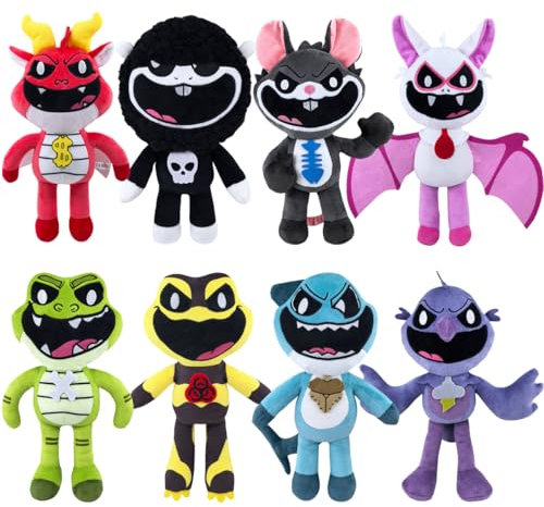 Monster-Katzenschläfchen-Plüschtier, 8-teiliges Nightmare Critters-Plüschtier, gefülltes Kissen, Puppenspielzeug, Kapitel 4, Tiefschlaf-Spiel, bevorzugte Geschenke für Geburtstagspartys (8 PCS)