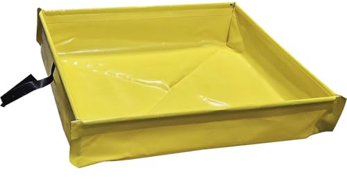 eurokraft basic | Kleingebinde-Faltwanne | Aus PVC, Farbe gelb, Auffangvolumen 43 l