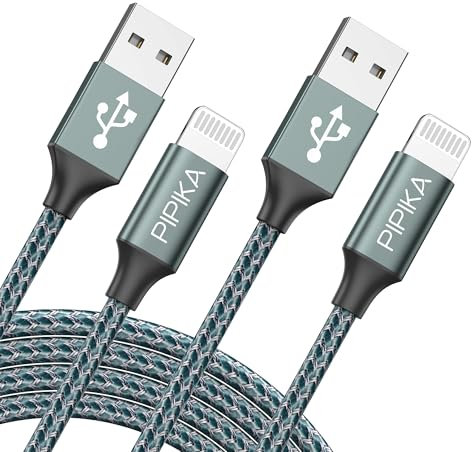 iPhone Ladekabel, Lightning Kabel [2Pack 2M+2M] Ladekabel iPhone Schnellladekabel MFi Zertifiziert Nylon USB Lightning Kabel für iPhone 14 13 12 11 Pro, X 8 7 6 6s Plus 5 SE-Grün