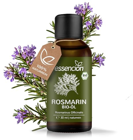 essencion BIO Rosmarinöl 30ml | 100% naturreines Rosmarin Öl geeignet für Kopfhaut & Haare | ätherisches Haaröl stärkt Haarwachstum & hilft gegen Haarausfall