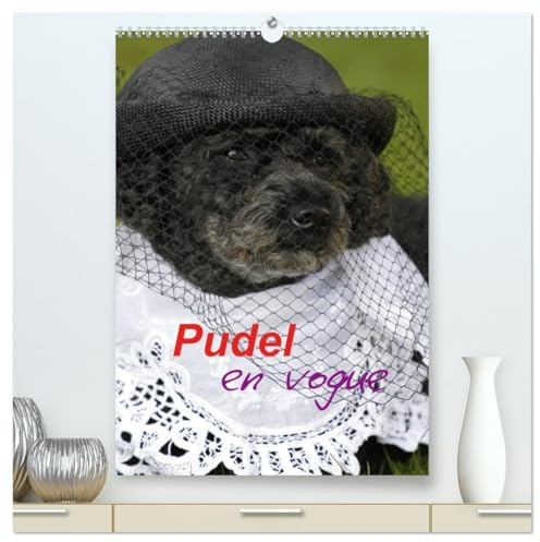 Pudel en vogue (hochwertiger Premium Wandkalender 2026 DIN A2 hoch), Kunstdruck in Hochglanz: Zwei süße Pudel als Models (CALVENDO Spass)