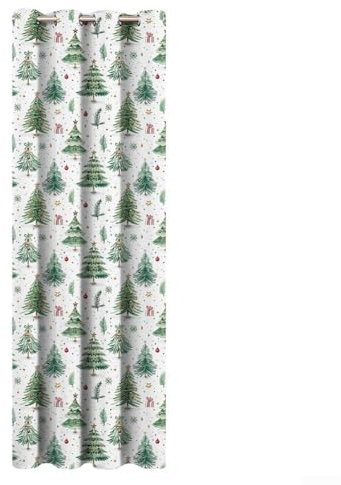 Polyester-Vorhang mit Weihnachtsmotiv für Winterurlaub, Dekoration und Sichtschutz (130 x 241 cm)