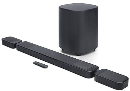 JBL Bar 1000MK2-7.1.4K Soundbar System with Removable Surround Speakers, MultiBeam 3.0, Dolby Atmos and DTS:X, 480W RMS with 10 Sub & Works with Voice Assistant Enabled