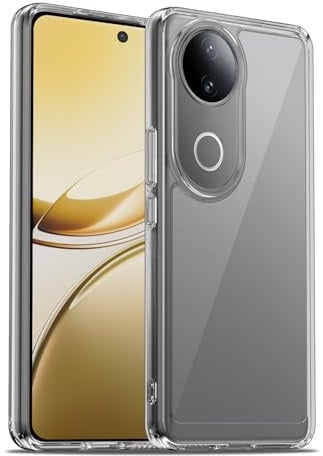 Liisooka Hülle für Vivo V50 / V50e 5G, Militärische Ultra Slim Handyhülle, Nie Vergilbung, Kratzfeste, Harte PC-Rückseite Case, Stoßsichere Transparente Schutzhülle, Durchsichtig