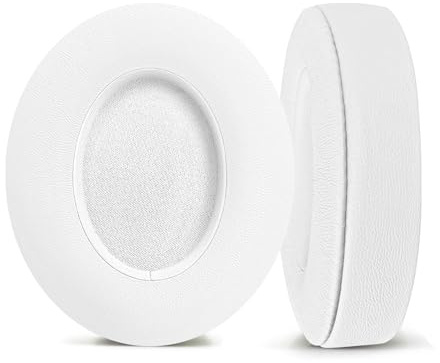 UOWGA Headphones Replacement Ear Pads for Beats Studio 2&Studio 3 Wireless Headphones， Earpads with Soft Protein Leather, Noise Isolation Memory Foam. (White)