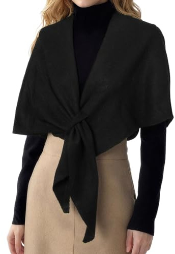 RIIQIICHY Schal Schwarz Damen Stola für Abendkleid Winterschal Damen Kuschelig Schals für Damen Herbst Elegant