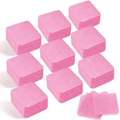 MYHOGOOD 1000Pcs Lint Free Wipes for Nails,Nail Polish Remover Pads,Lint Free Polish Pads Absorbent Remover Wipes for Clean DIY Nail Art(1000pcs, Pink)