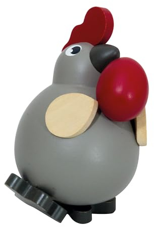 Kuhnert Hühnererei & Hahn „Küken Emil“ - handgefertigt - farbig lackiert - 6 cm - Dekoration & Sammlerstück - Erzgebirgische Volkskunst
