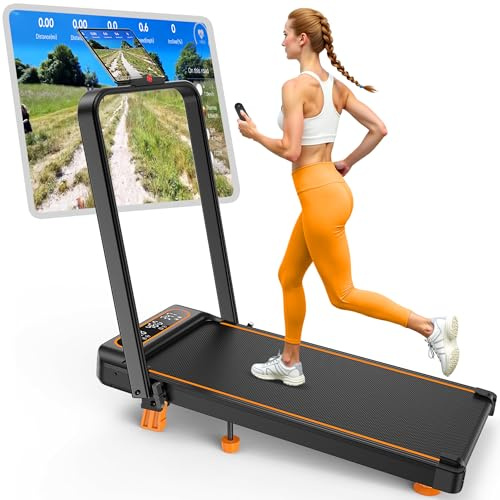 Rayspace 15% Tilt Treadmill, Upgraded 3.5HP Low Noise Treadmill for Home, 4 in 1 Folding Treadmill, Walking Mat with Handle, 350+ Lbs Capacity
