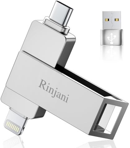 [Ohne App]USB Stick 256GB für iPhone,USB C Stick,Lightning,MFi-Zertifiziert | 3-in-1 Speicherstick für iPhone,iPad,OTG Android Handy,Mac,PC,USB 3.0 Flash Drive Externer Speicher für Fotos,Videos,Dateien