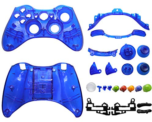 OSTENT Ersatzgehäuse Shell Buttons Kit kompatibel für Microsoft Xbox 360 Wireless Controller - Farbe Blau